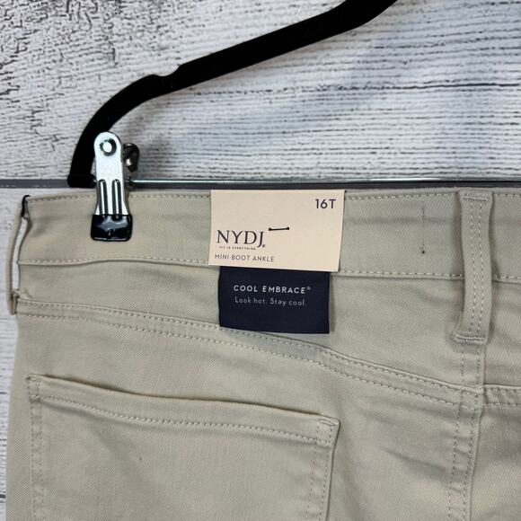 NYDJ Plus Size High Rise Billie Cream Mini Boot Ankle Jeans Size 16 TALL - Picture 6 of 9